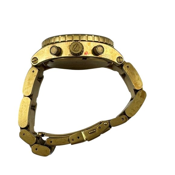 Nixon Gold Tone Watch Minimize 42-40 Chrono Japan Movement Chronograph A037-502 - Picture 4 of 8